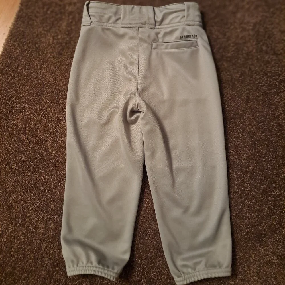 Adidas AEROREADY Grey Kids XSmall Softball Pants With Elastic&Drawstring Waist - Picture 4 of 8